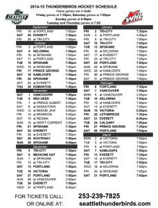 2014-15 Seattle Thunderbirds schedule